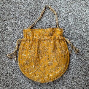 Orange and Gold Embroidered Purse